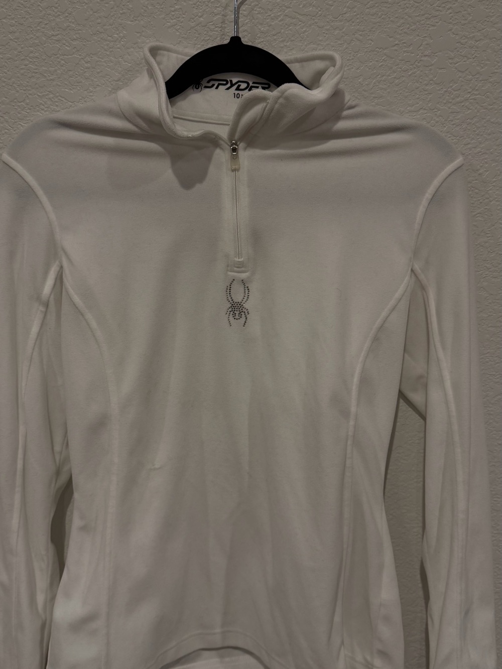 Spyder Women's White Half-Zip Pullover with Logo Bling Spider